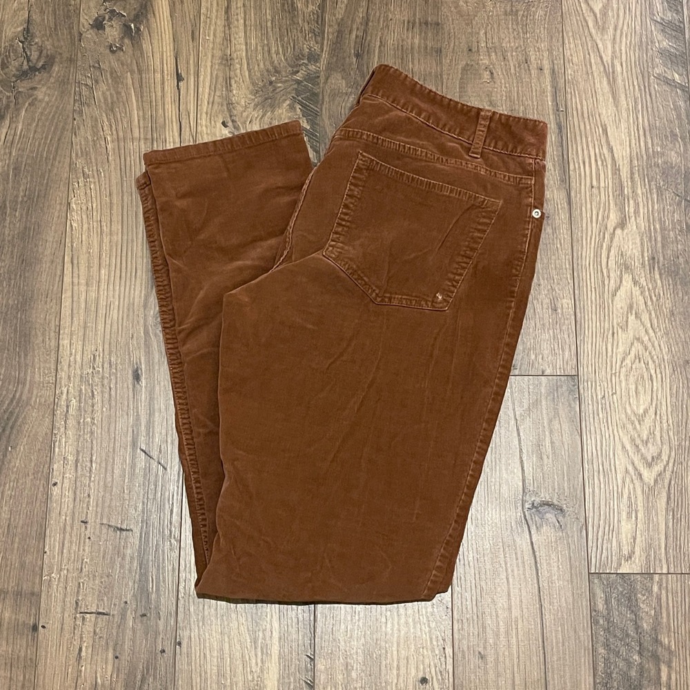 J. Jill Womens Slim Leg Corduroy Pants Brown Stretch Size 8 RN 97641